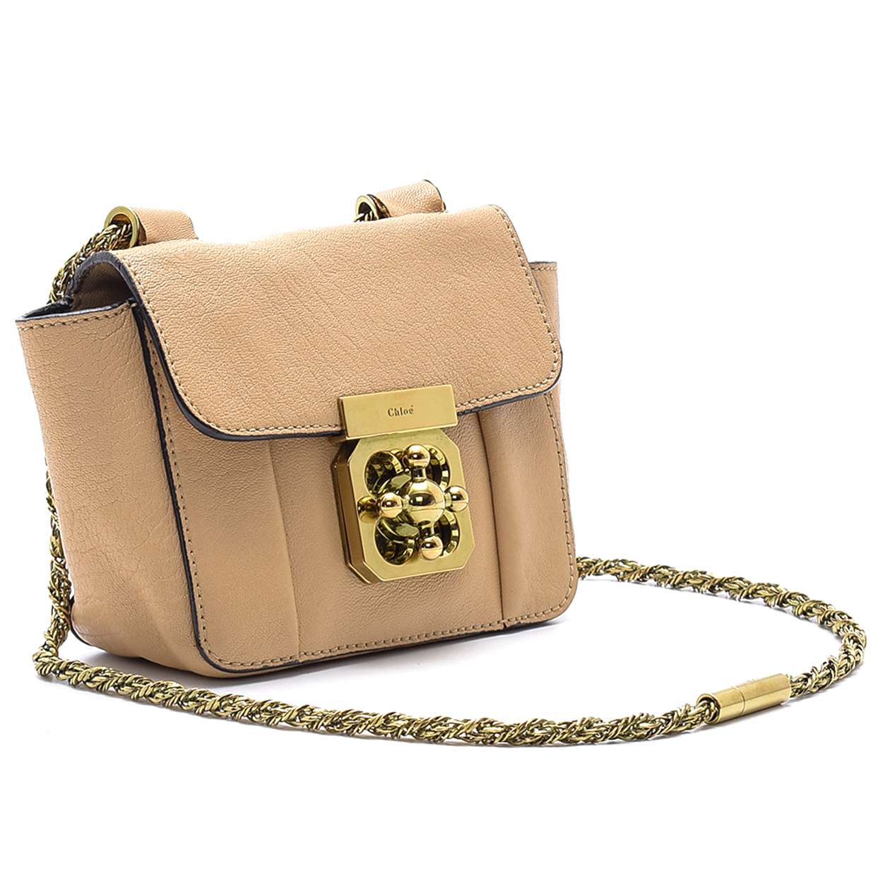 Chloe - Nude Leather Elsie Chain Mini Shoulder Bag 